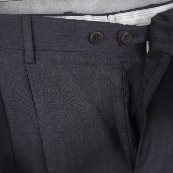 Zanella Vtg Wool Trousers Pants Mens Size 34  Pleated Cuffed Straight Leg - Picture 9 of 15